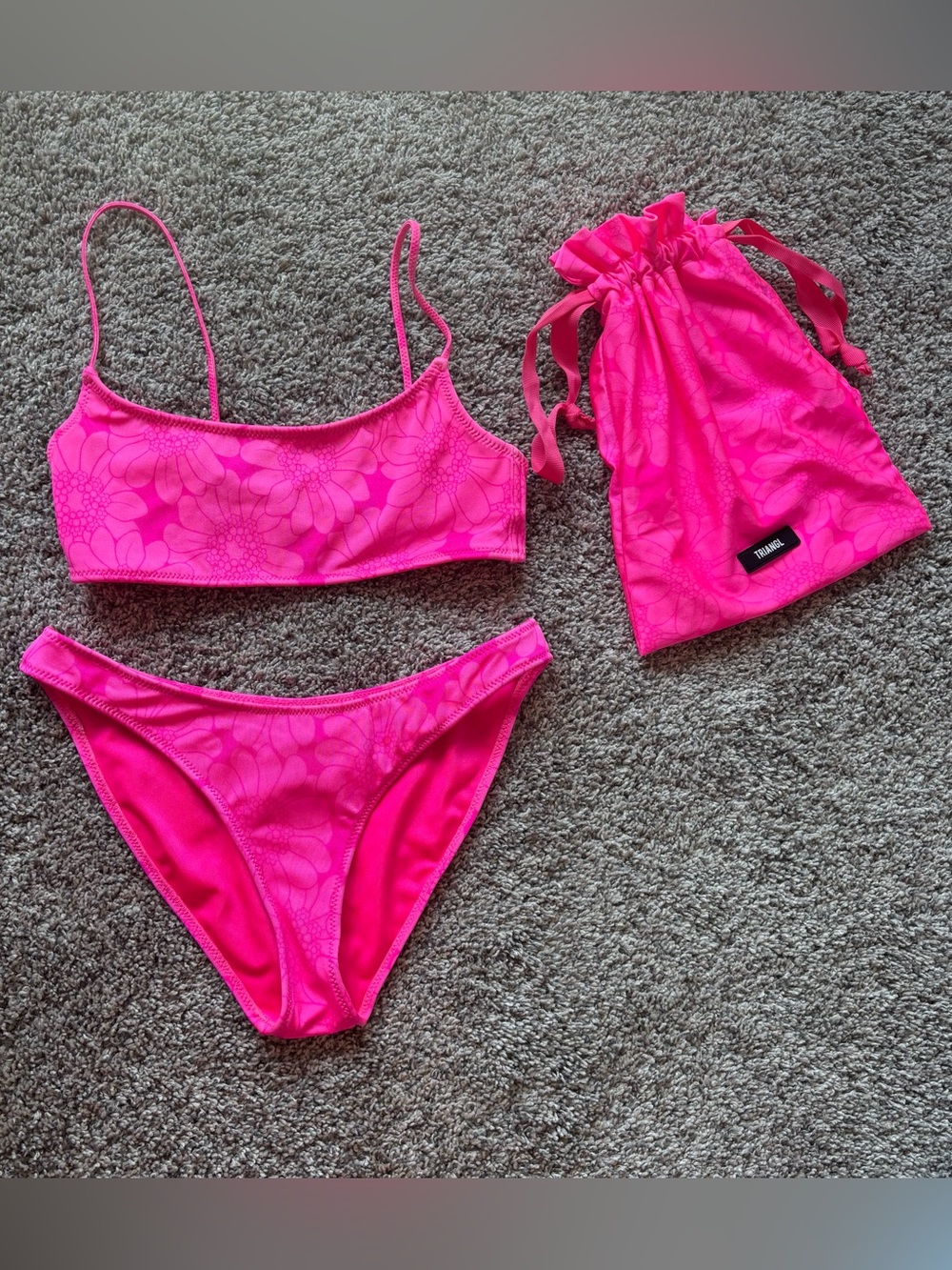 Triangl Bandeau Pink Bikini Set